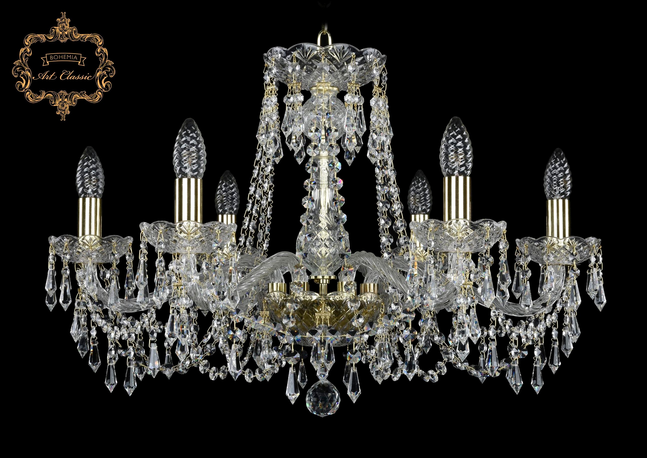 Подвесная хрустальная люстра 11.23 Art Classic 11.23.6.220.Gd.Dr