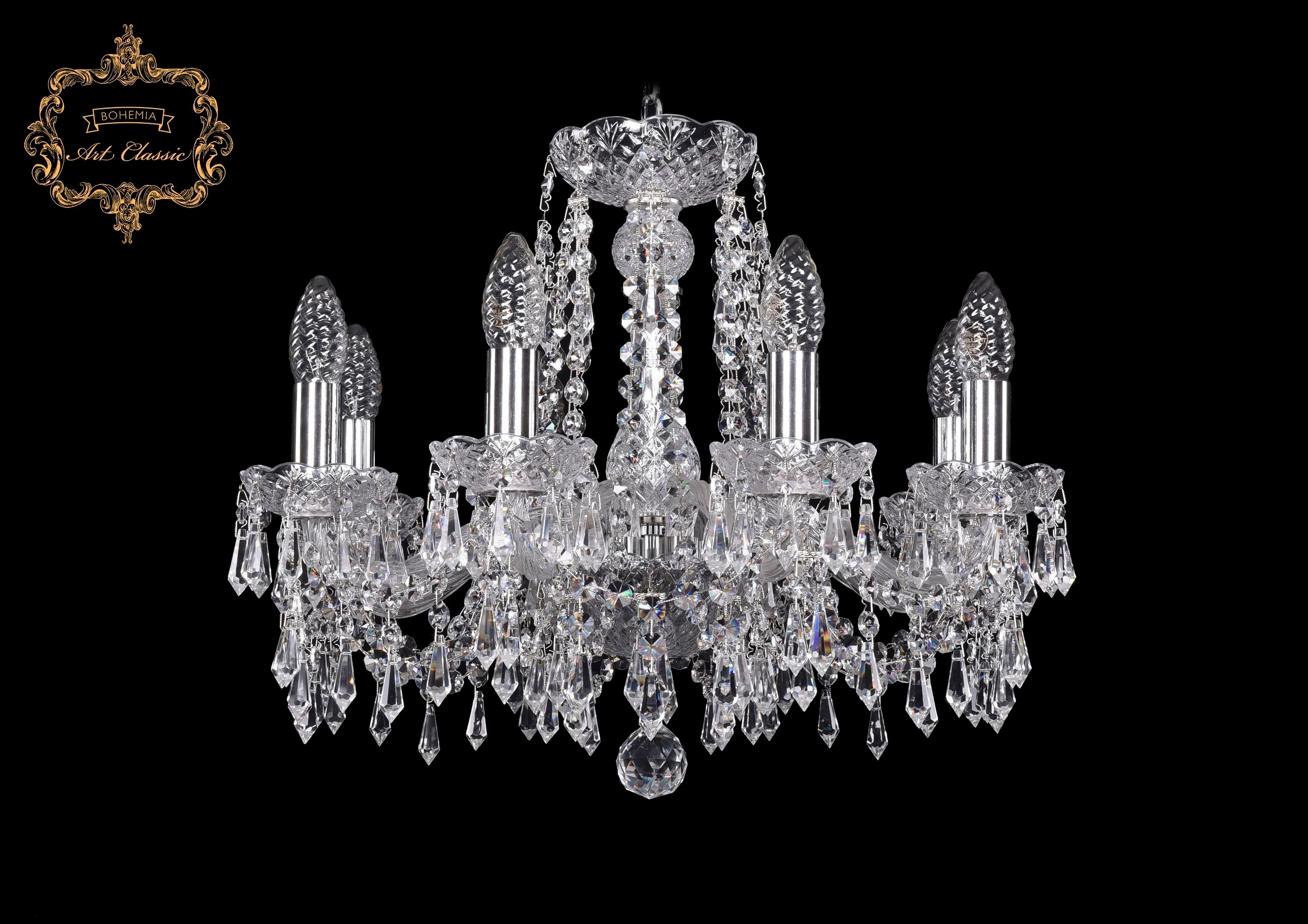 Подвесная хрустальная люстра 11.23 Art Classic 11.23.8.165.Cr.Dr
