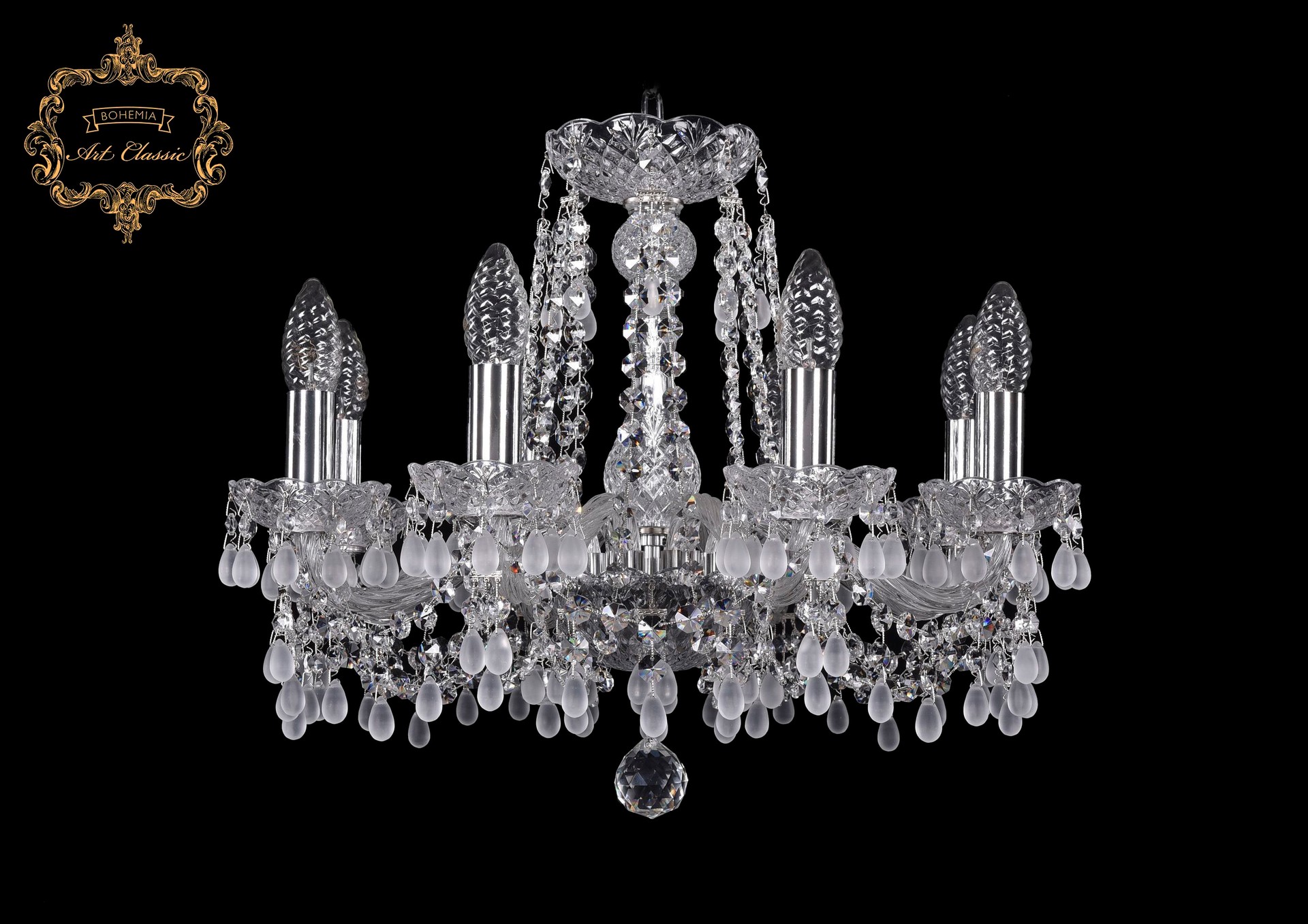 Подвесная хрустальная люстра 11.24 Art Classic 11.24.8.165.Cr.V0300