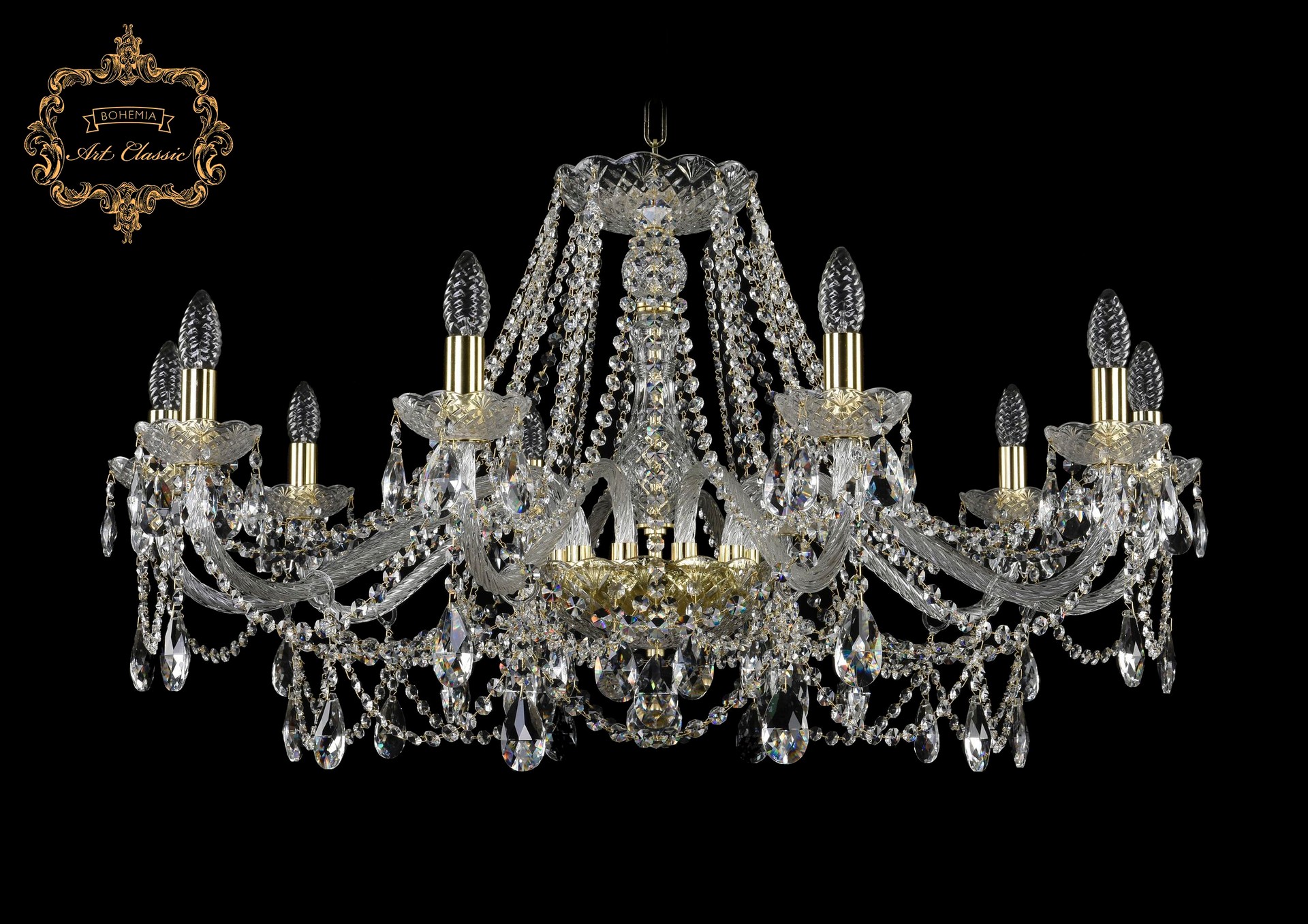 Подвесная хрустальная люстра 11.25 Art Classic 11.25.10.360.Gd.Sp