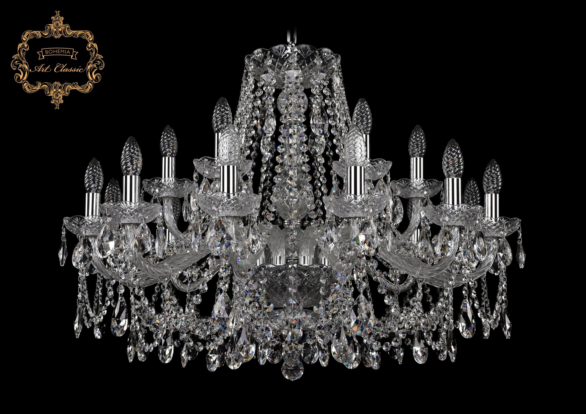 Подвесная хрустальная люстра 11.25 Art Classic 11.25.12+6.300.Cr.Sp