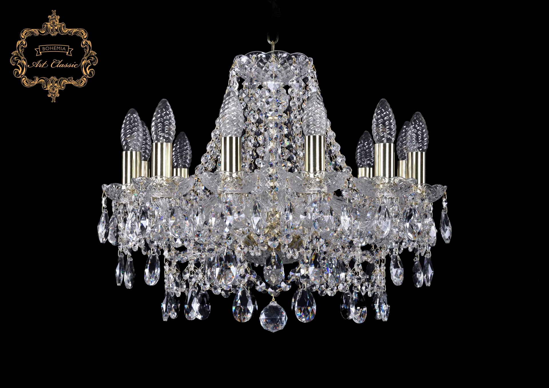 Подвесная хрустальная люстра 11.25 Art Classic 11.25.12.165.Gd.Sp