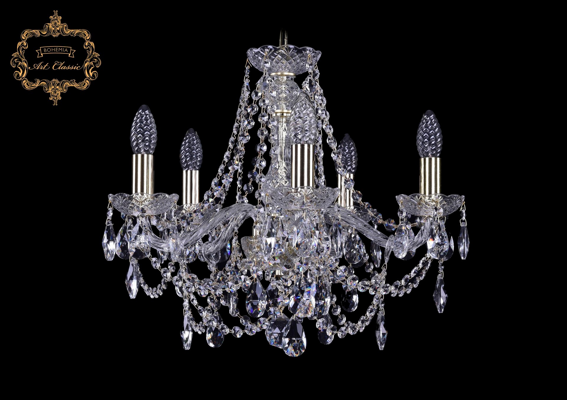 Подвесная хрустальная люстра 11.25 Art Classic 11.25.5.165.Gd.Sp