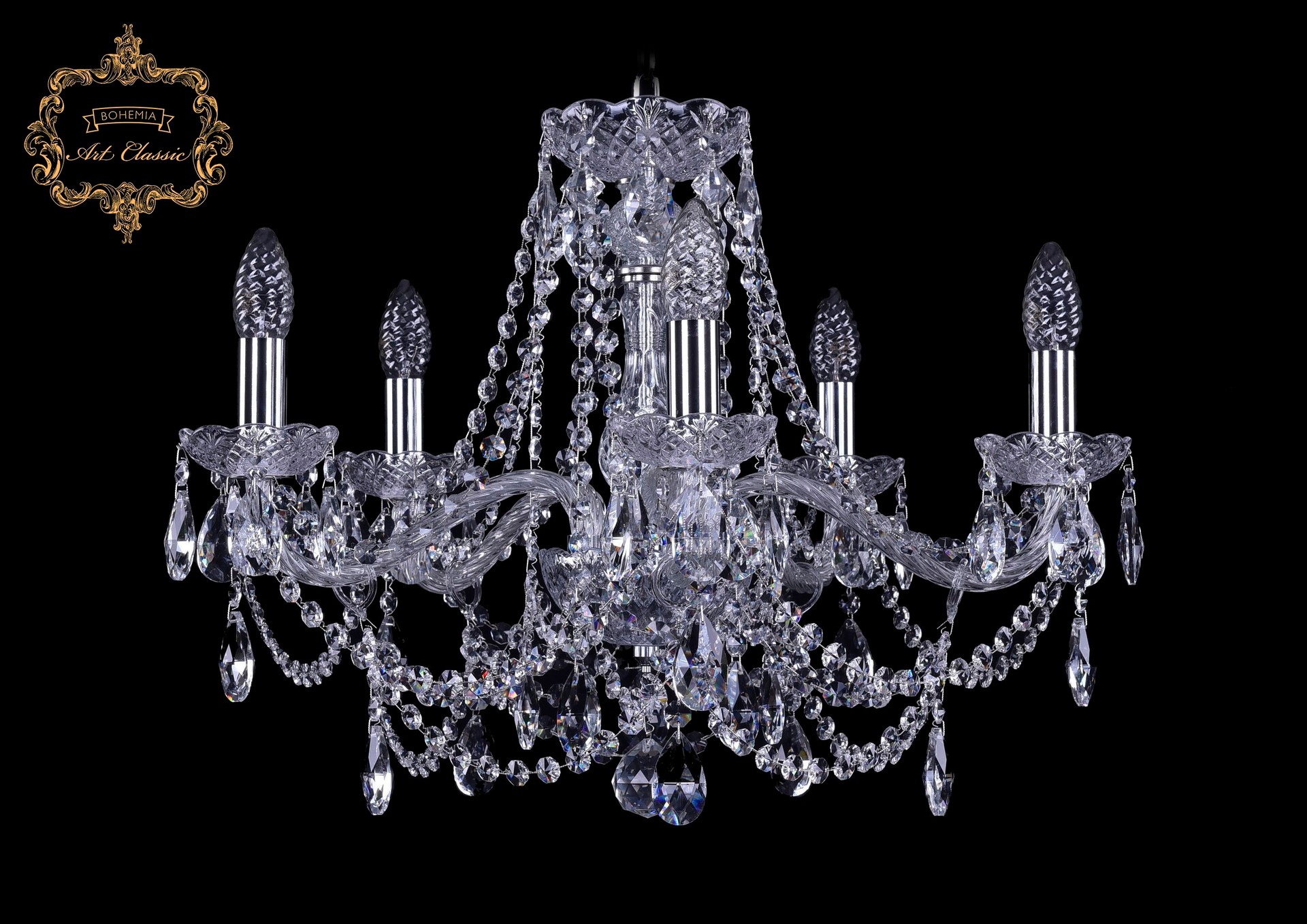 Подвесная хрустальная люстра 11.25 Art Classic 11.25.5.200.Cr.Sp