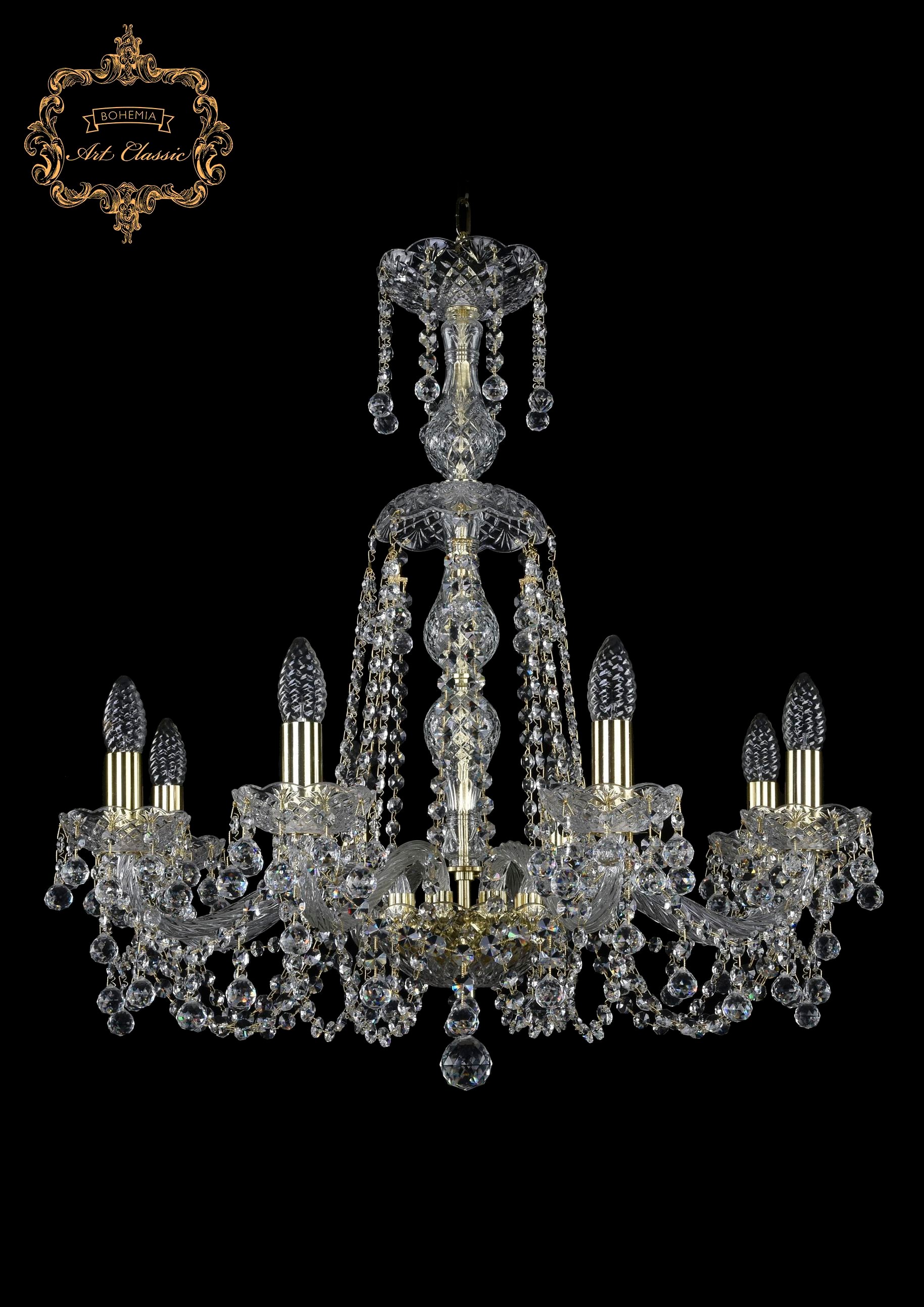 Подвесная хрустальная люстра 11.26 Art Classic 11.26.8.220.XL-70.Gd.B