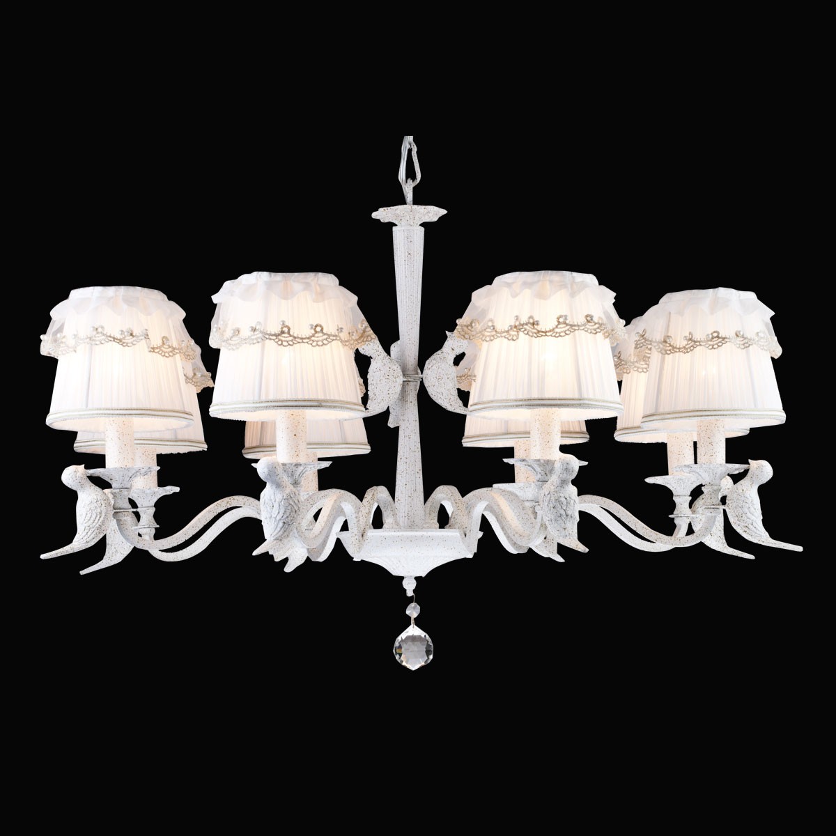 Люстра с птичками Oriole ORIOLE 70011-8C WHITE GOLD Natali Kovaltseva