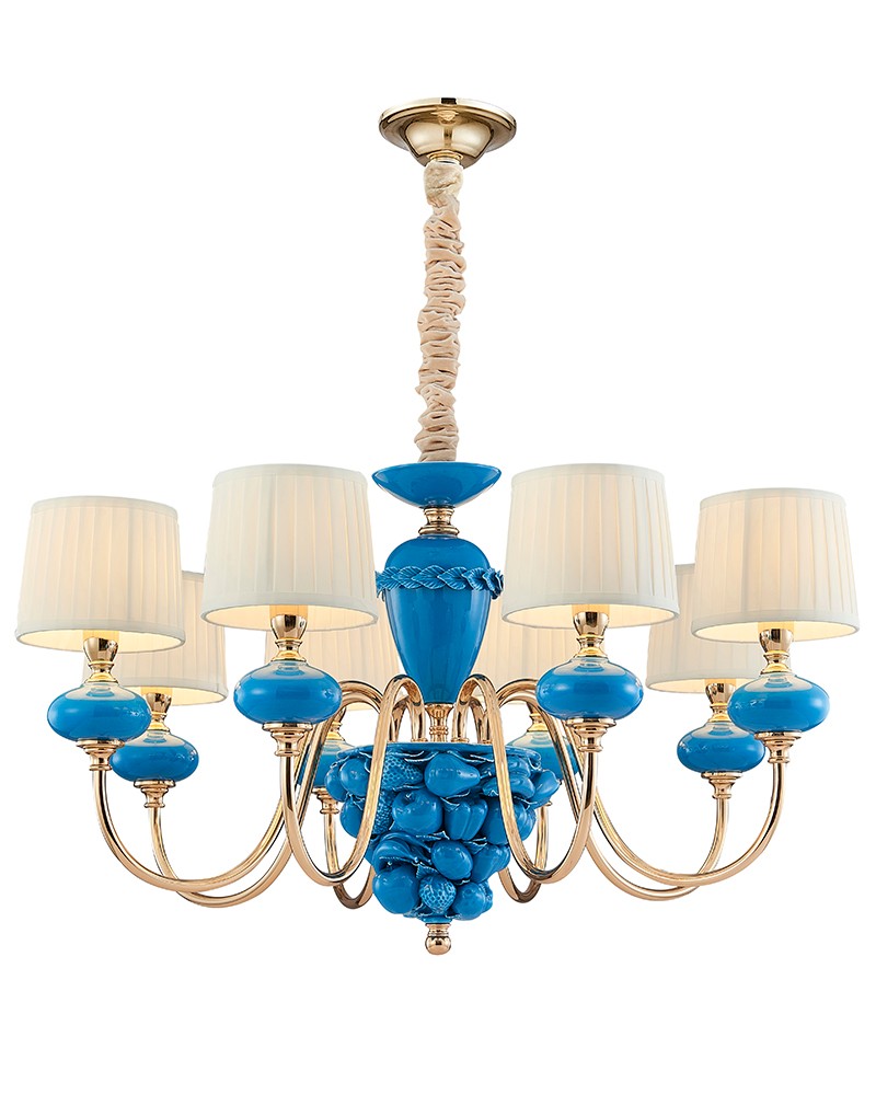 Подвесная люстра Lumien Hall Макей 1031/8H-GD-PBL-WT