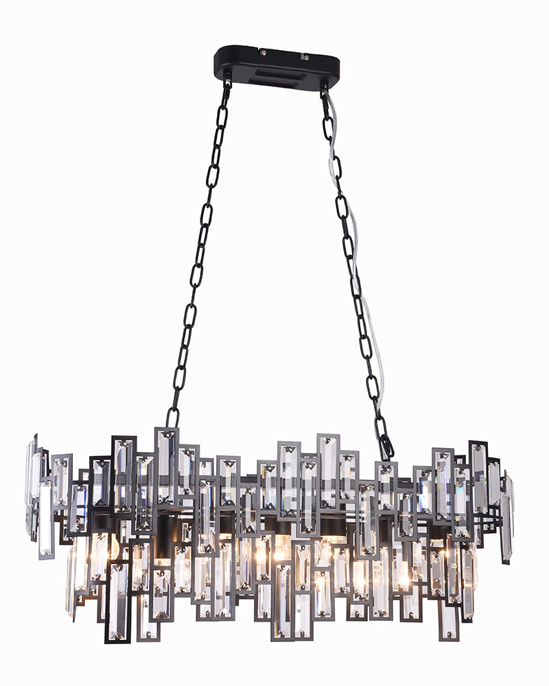 Подвесная хрустальная люстра Энвер Lumien Hall 0004/7P-BK-CL