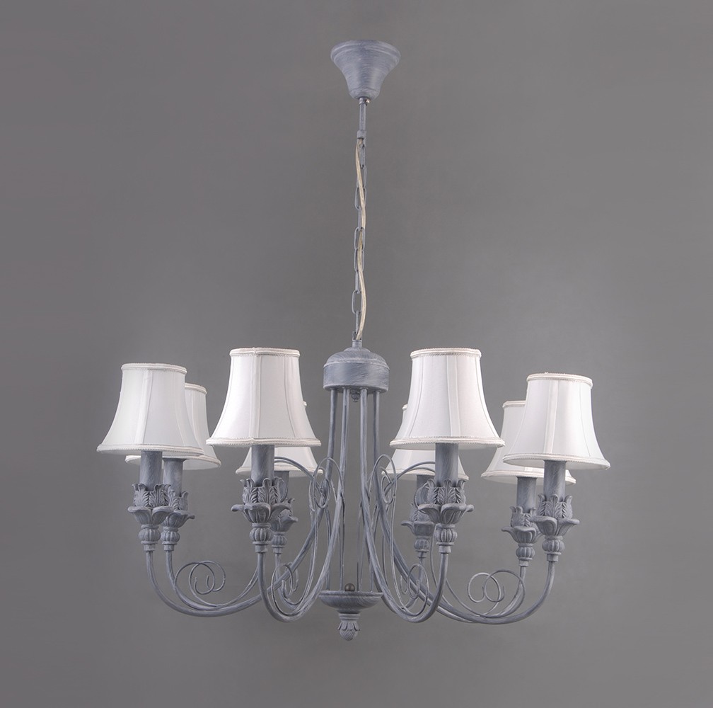 Люстра подвесная с цветочками Элин 1027/8H-GRWT-WT Lumien Hall