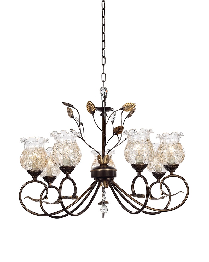 Люстра подвесная с цветочками Хели H17049/7LPG Lumien Hall