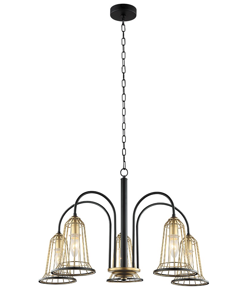 Подвесная люстра Lumien Hall Вейлер 4018/5P-BK-GD