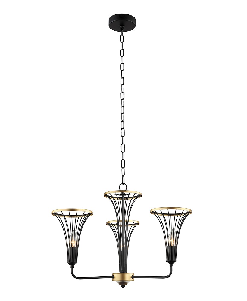 Подвесная люстра Lumien Hall Ивес 4017/3P-BK-GD